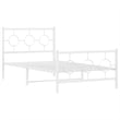 vidaXL Rectangular Industrial Steel Twin Bed Frame in White
