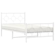 vidaXL Rectangular Industrial Steel Twin Bed Frame in White