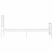 vidaXL Rectangular Industrial Steel Twin Bed Frame in White