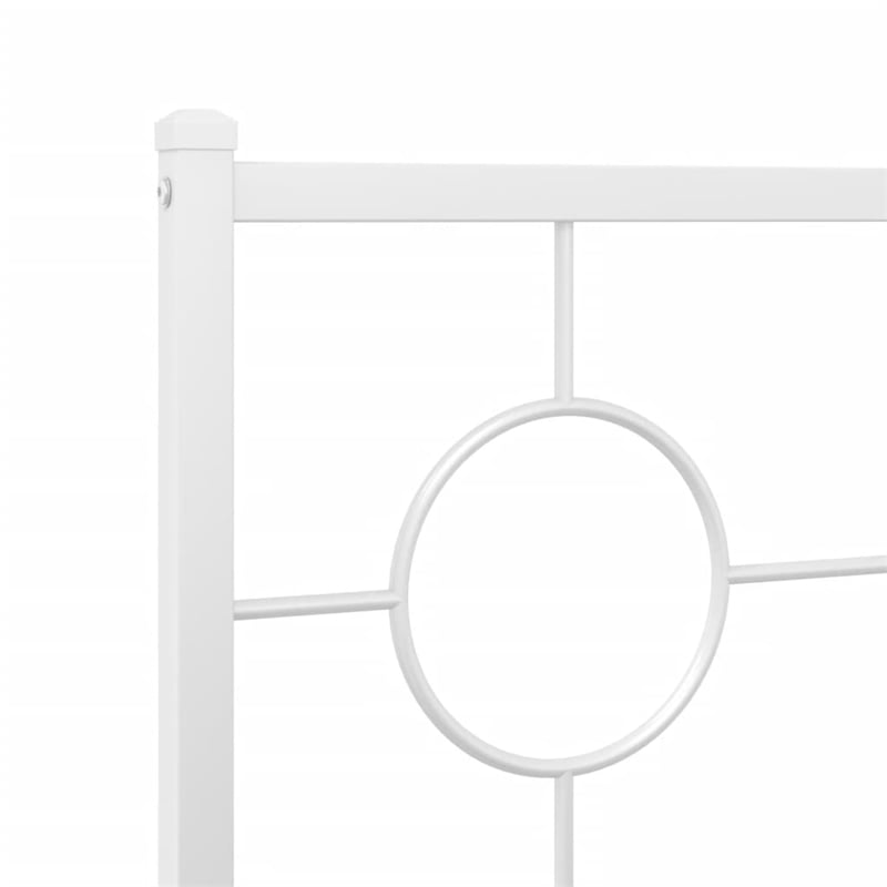 vidaXL Rectangular Industrial Steel Twin Bed Frame in White