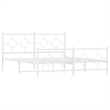 vidaXL Powder-Coated Steel King Size Bed Frame in White