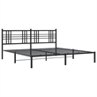 vidaXL Powder-Coated Steel King/Double Bed Frame in Black