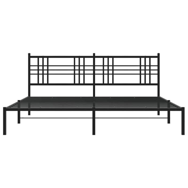 vidaXL Powder-Coated Steel King/Double Bed Frame in Black