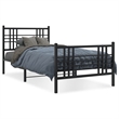 vidaXL Powder-Coated Steel Twin Bed Frame in Black
