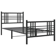 vidaXL Powder-Coated Steel Twin Bed Frame in Black