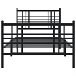 vidaXL Powder-Coated Steel Twin Bed Frame in Black