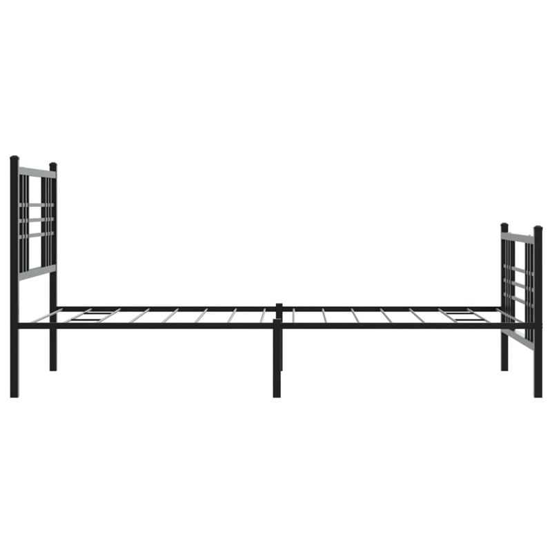 vidaXL Powder-Coated Steel Twin Bed Frame in Black