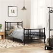 vidaXL Powder-Coated Steel Twin Bed Frame in Black
