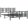 vidaXL 59 x 79 Rectangular Traditional Bed Frame in Black Steel