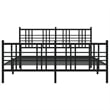 vidaXL 59 x 79 Rectangular Traditional Bed Frame in Black Steel