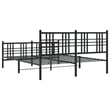 vidaXL 59 x 79 Rectangular Traditional Bed Frame in Black Steel