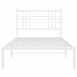vidaXL Powder-Coated Steel Twin Bed Frame in White