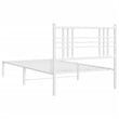 vidaXL Powder-Coated Steel Twin Bed Frame in White