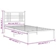 vidaXL Powder-Coated Steel Twin Bed Frame in White