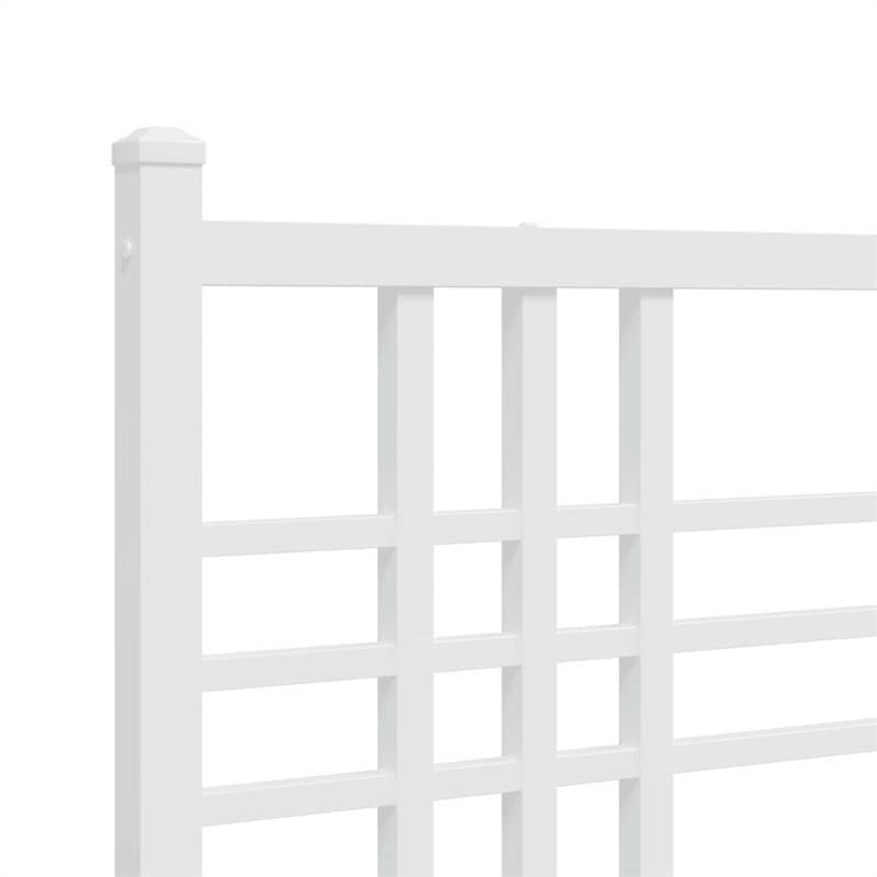 vidaXL Powder-Coated Steel King Size Bed Frame in White