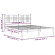 vidaXL Powder-Coated Steel King Size Bed Frame in White