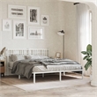 vidaXL Powder-Coated Steel King Size Bed Frame in White