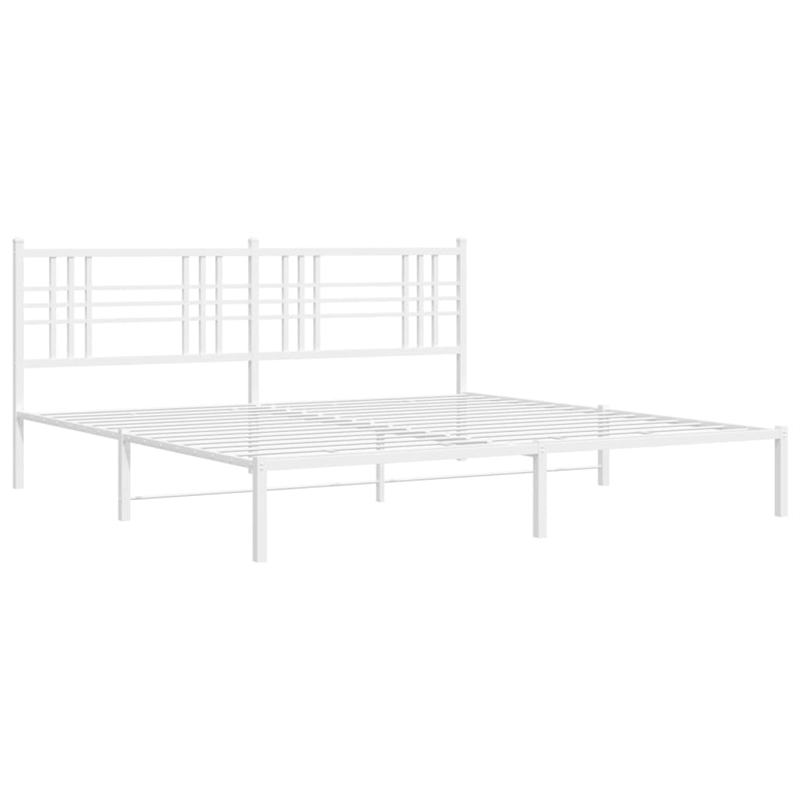 vidaXL Powder-Coated Steel King/Double Bed Frame in Black