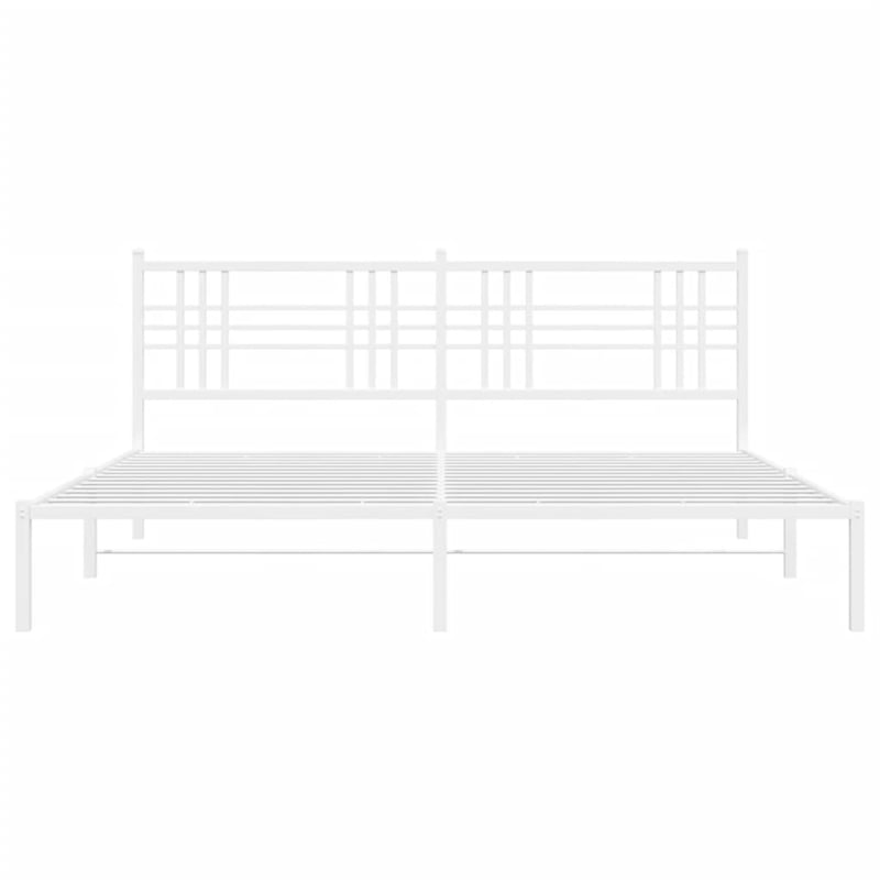 vidaXL Powder-Coated Steel King/Double Bed Frame in Black