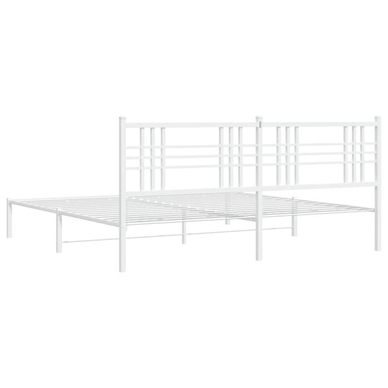 vidaXL Powder-Coated Steel King/Double Bed Frame in Black