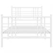 vidaXL Rectangular Steel Single Bed Frame in White