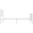 vidaXL Rectangular Steel Single Bed Frame in White