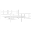 vidaXL Powder-Coated Steel King/Double Bed Frame in White