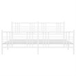 vidaXL Powder-Coated Steel King/Double Bed Frame in White