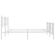 vidaXL Powder-Coated Steel King/Double Bed Frame in White