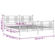 vidaXL Powder-Coated Steel King/Double Bed Frame in White