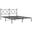 vidaXL Rectangular Powder-Coated Steel King Bed Frame in Black