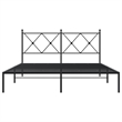 vidaXL Rectangular Powder-Coated Steel King Bed Frame in Black