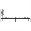 vidaXL Rectangular Powder-Coated Steel King Bed Frame in Black