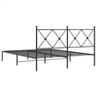 vidaXL Rectangular Powder-Coated Steel King Bed Frame in Black