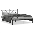 vidaXL Rectangular Powder-Coated Steel King Bed Frame in Black