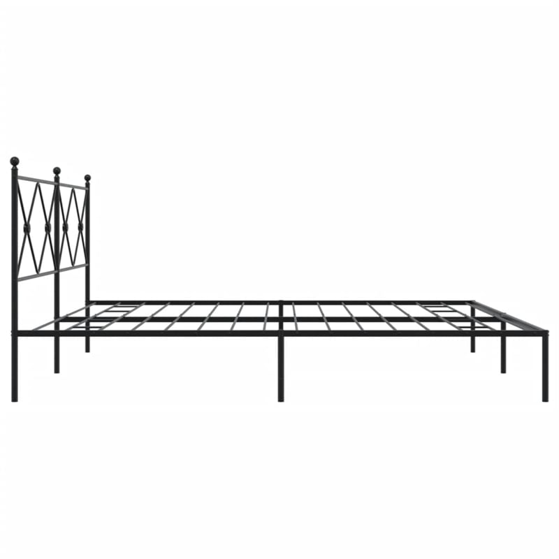 vidaXL Powder-Coated Steel King/Double Bed Frame in Black