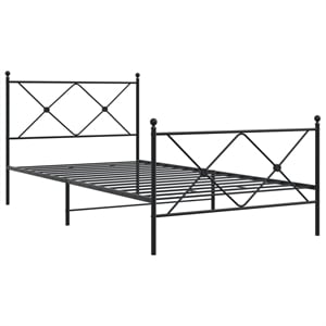 vidaXL Engineered wood Twin Bed Frame in Black