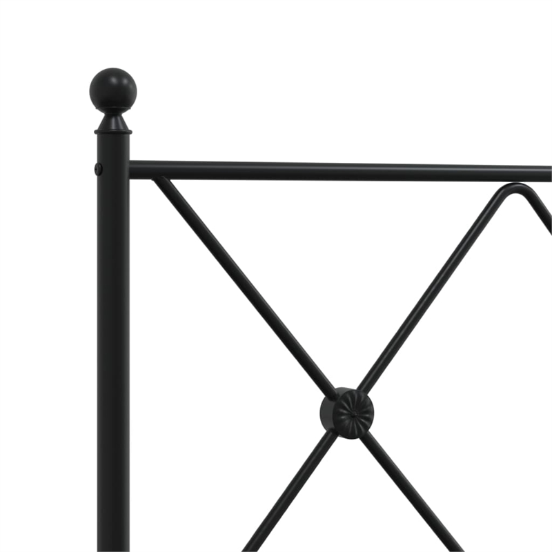 vidaXL Rectangular Powder-Coated Steel King Bed Frame in Black