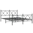 vidaXL Rectangular Powder-Coated Steel King Bed Frame in Black