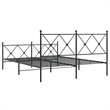 vidaXL Rectangular Powder-Coated Steel King Bed Frame in Black