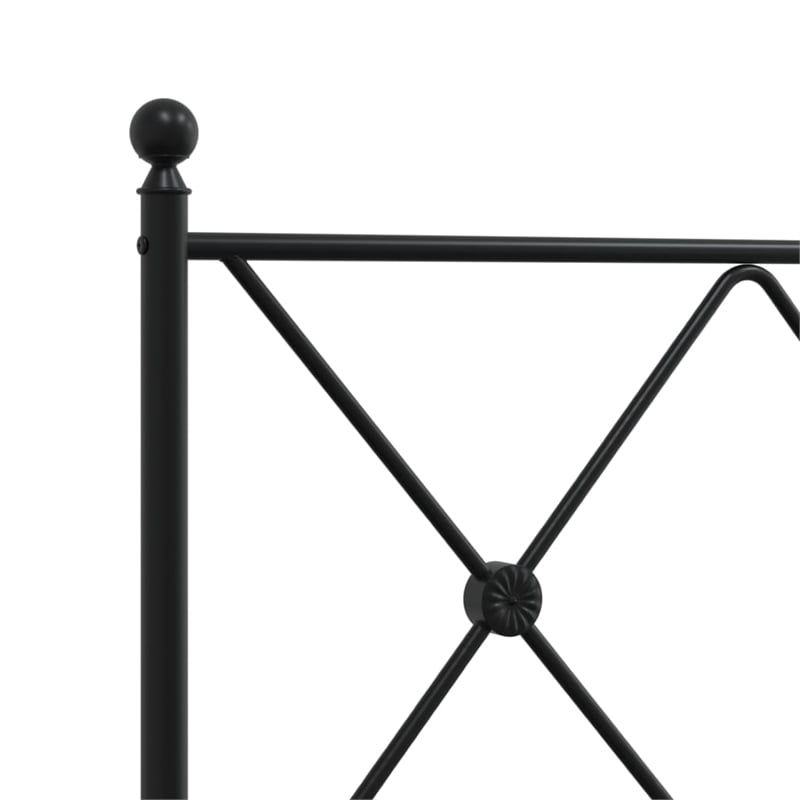 vidaXL Rectangular Powder-Coated Steel King Bed Frame in Black