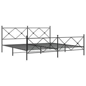 vidaXL Rectangular Steel King/Double Bed Frame in Black