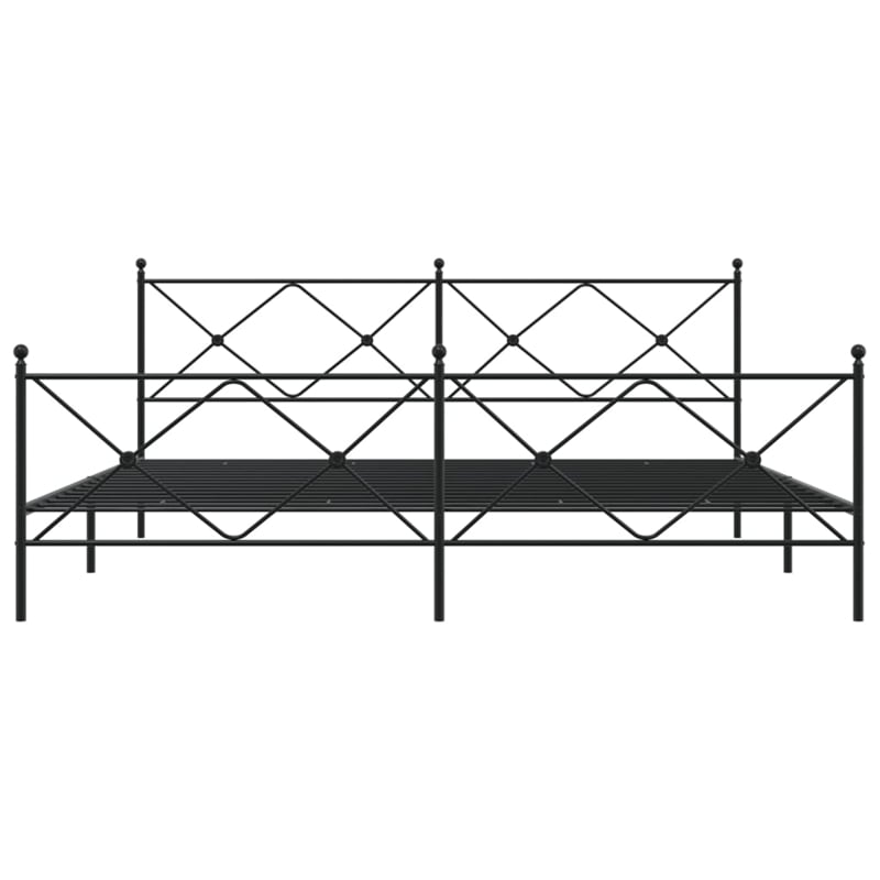 vidaXL Rectangular Steel King/Double Bed Frame in Black