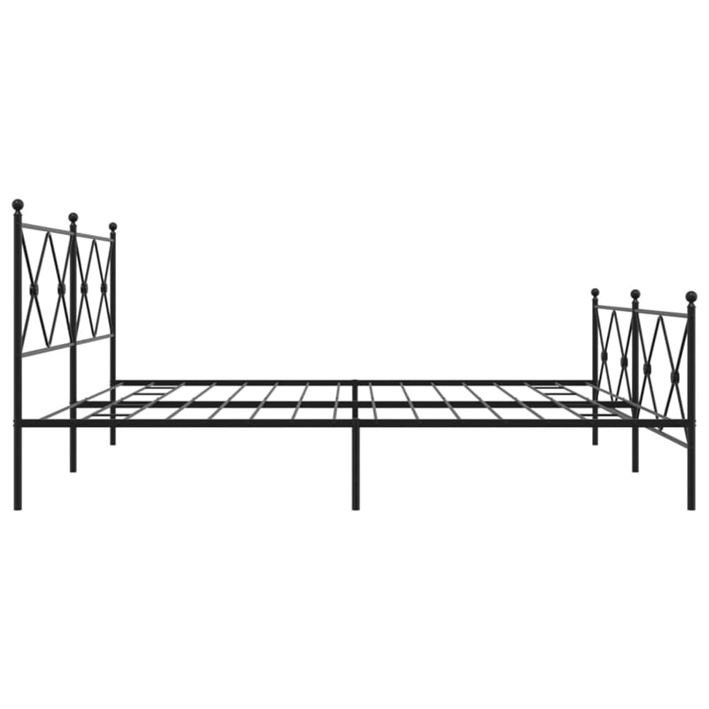 vidaXL Rectangular Steel King/Double Bed Frame in Black