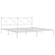 vidaXL Rectangular Powder-Coated Steel Full Bed Frame in White