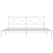 vidaXL Rectangular Powder-Coated Steel Full Bed Frame in White
