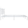 vidaXL Rectangular Powder-Coated Steel Full Bed Frame in White