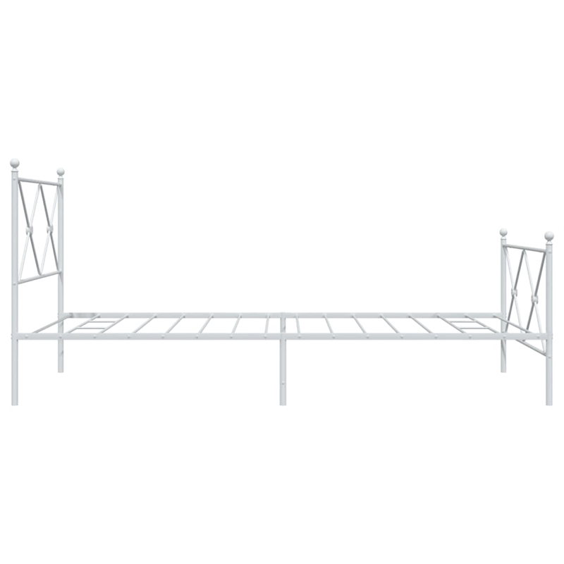 vidaXL 39.4 x 78.7 Rectangular Bed Frame in White Steel