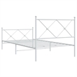 vidaXL 39.4 x 78.7 Rectangular Bed Frame in White Steel