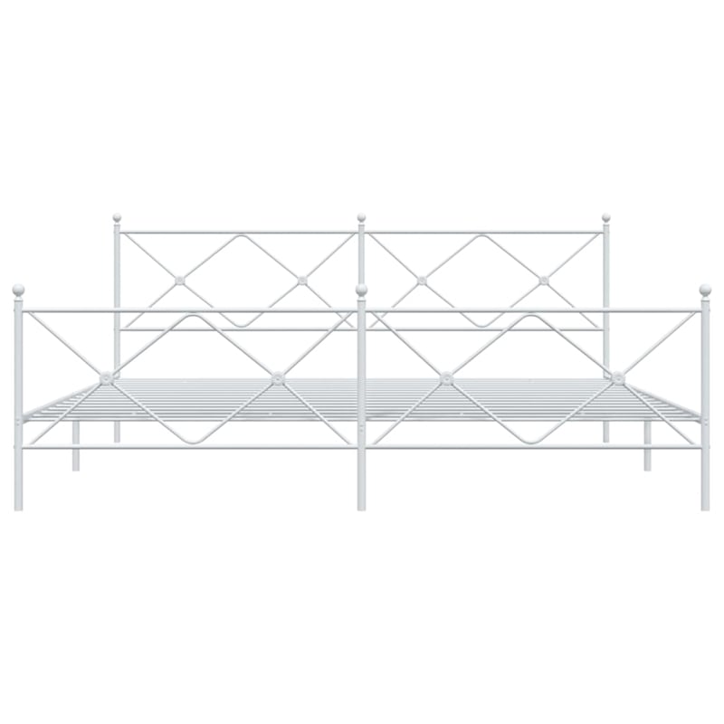 vidaXL 76 x 80 Rectangular Bed Frame in White Steel